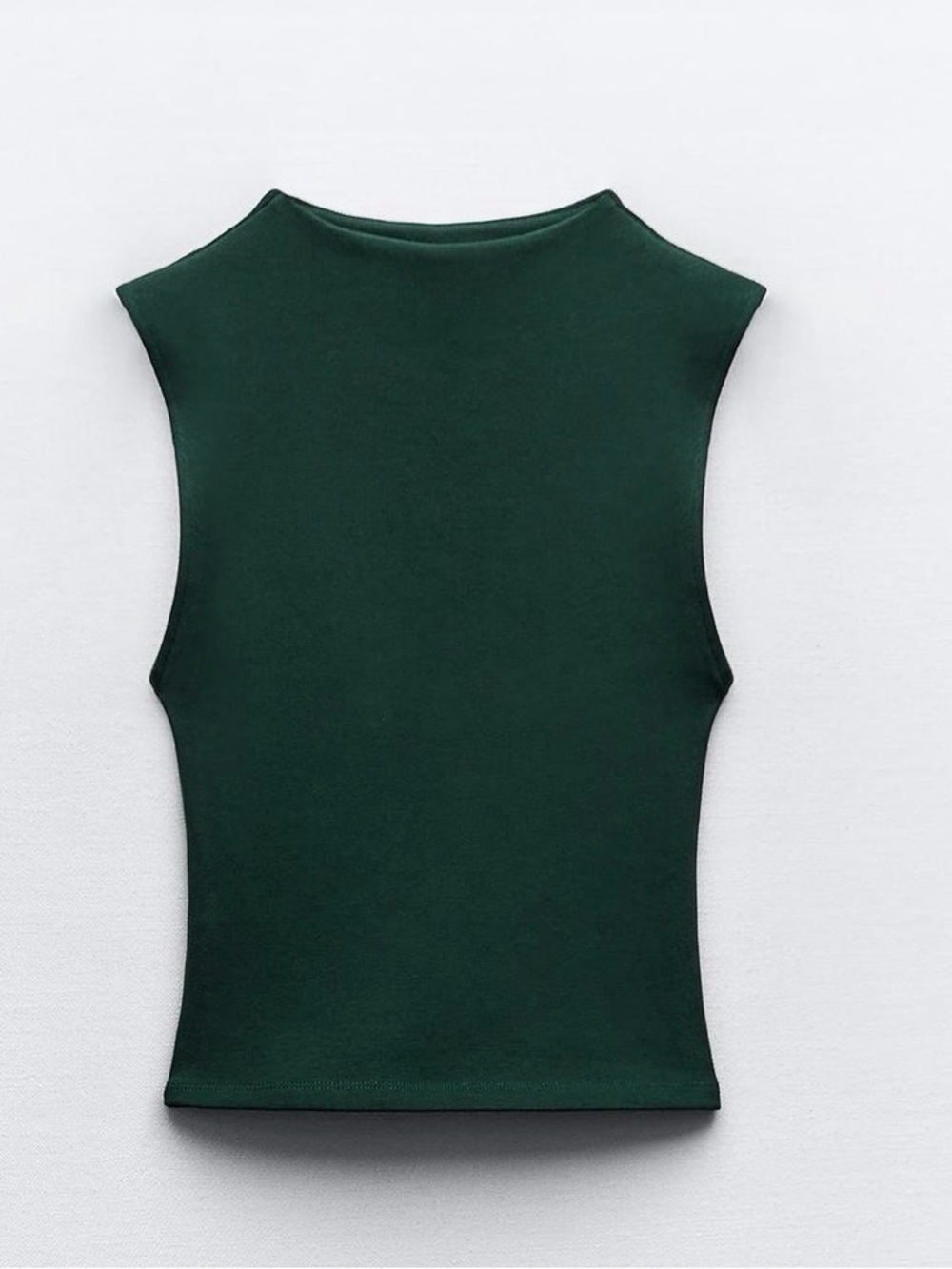 Sleeveless Crewneck Tank Top - Dark Green